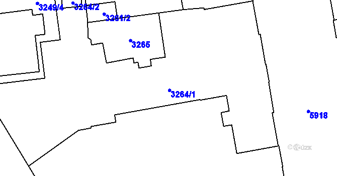 Parcela st. 3264 v KÚ Jihlava, Katastrální mapa