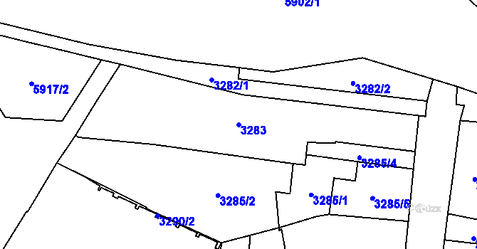 Parcela st. 3283 v KÚ Jihlava, Katastrální mapa