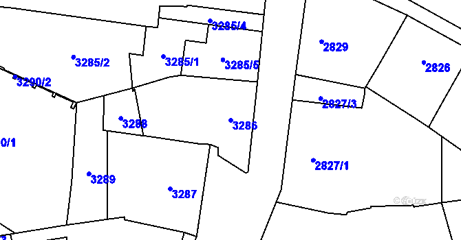 Parcela st. 3286 v KÚ Jihlava, Katastrální mapa