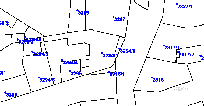 Parcela st. 3294/1 v KÚ Jihlava, Katastrální mapa