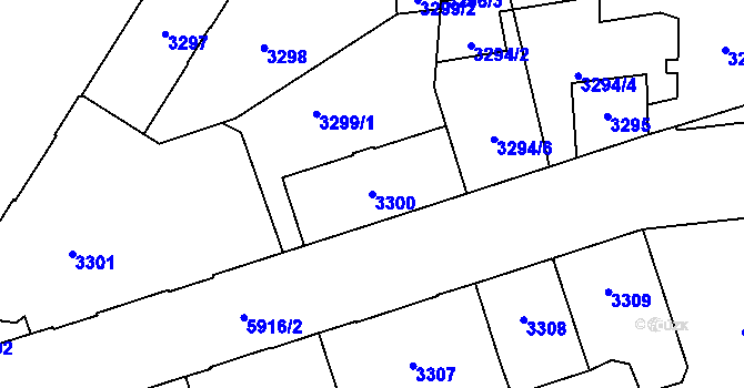 Parcela st. 3300 v KÚ Jihlava, Katastrální mapa