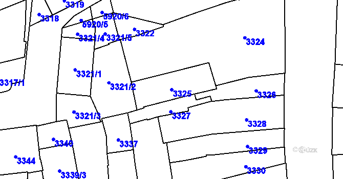 Parcela st. 3325 v KÚ Jihlava, Katastrální mapa