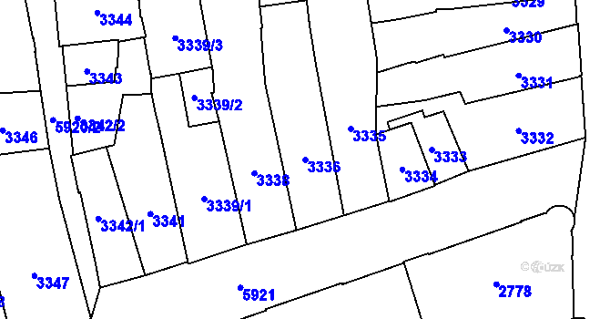 Parcela st. 3336 v KÚ Jihlava, Katastrální mapa