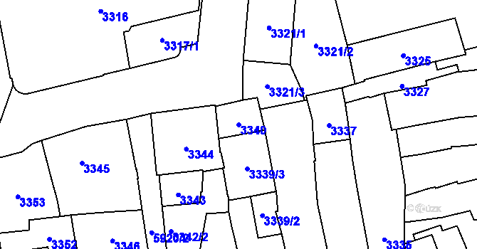Parcela st. 3340 v KÚ Jihlava, Katastrální mapa