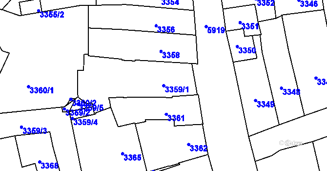 Parcela st. 3359/1 v KÚ Jihlava, Katastrální mapa