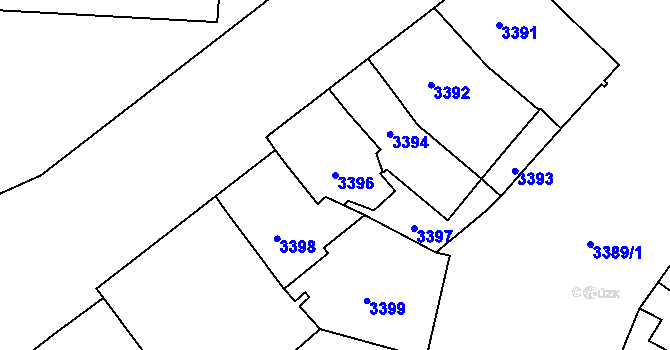 Parcela st. 3396 v KÚ Jihlava, Katastrální mapa