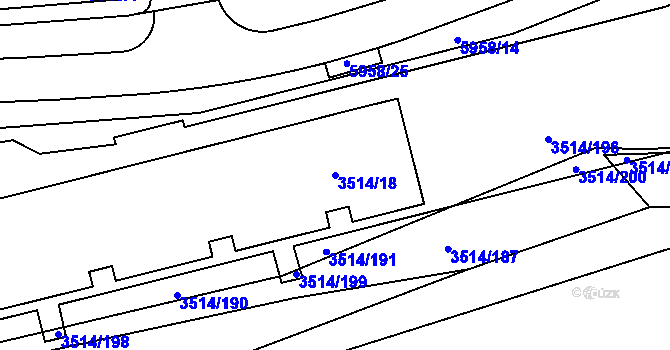 Parcela st. 3514/18 v KÚ Jihlava, Katastrální mapa