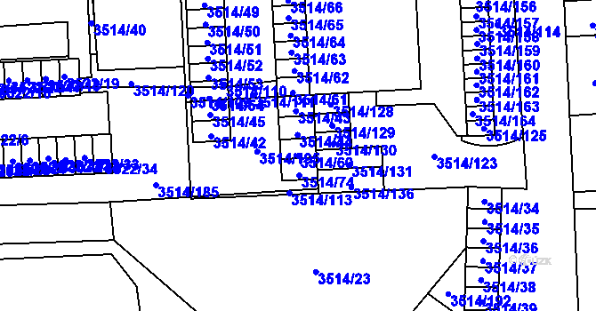 Parcela st. 3514/60 v KÚ Jihlava, Katastrální mapa