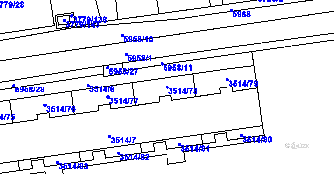 Parcela st. 3514/78 v KÚ Jihlava, Katastrální mapa