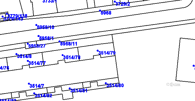 Parcela st. 3514/79 v KÚ Jihlava, Katastrální mapa