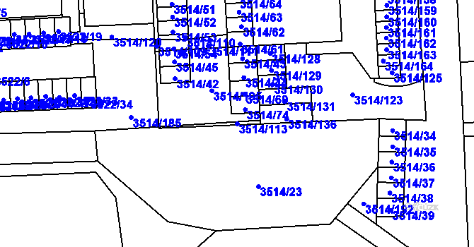 Parcela st. 3514/113 v KÚ Jihlava, Katastrální mapa