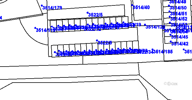 Parcela st. 3522/27 v KÚ Jihlava, Katastrální mapa