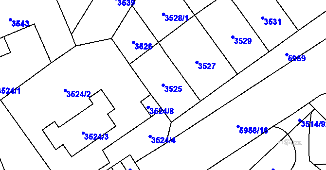 Parcela st. 3525 v KÚ Jihlava, Katastrální mapa