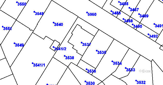 Parcela st. 3537 v KÚ Jihlava, Katastrální mapa