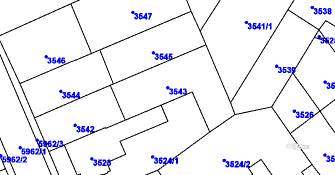 Parcela st. 3543 v KÚ Jihlava, Katastrální mapa