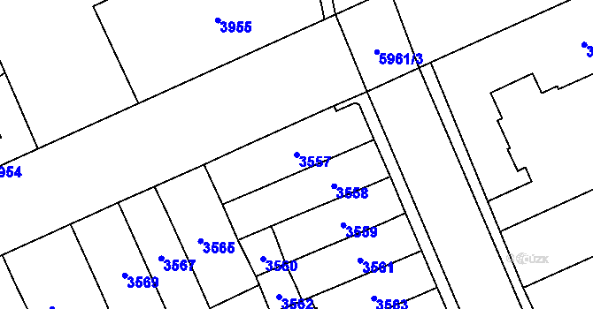 Parcela st. 3557 v KÚ Jihlava, Katastrální mapa