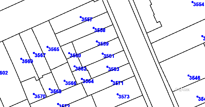 Parcela st. 3561 v KÚ Jihlava, Katastrální mapa