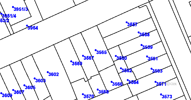 Parcela st. 3565 v KÚ Jihlava, Katastrální mapa