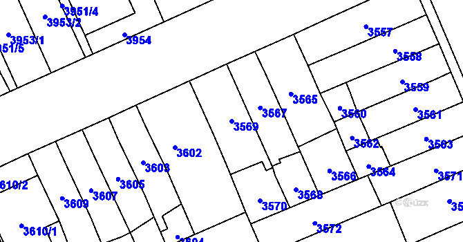 Parcela st. 3569 v KÚ Jihlava, Katastrální mapa