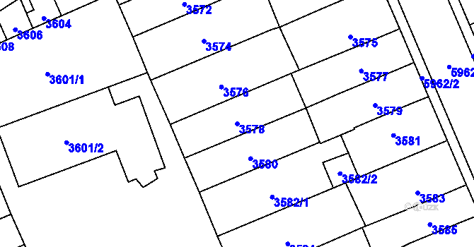 Parcela st. 3578 v KÚ Jihlava, Katastrální mapa