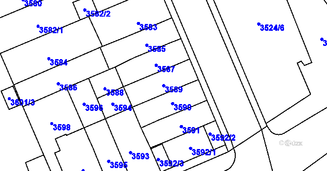 Parcela st. 3589 v KÚ Jihlava, Katastrální mapa
