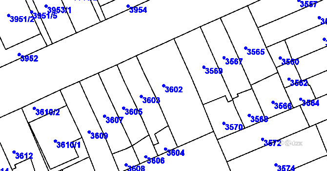 Parcela st. 3602 v KÚ Jihlava, Katastrální mapa