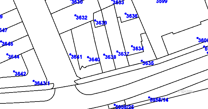 Parcela st. 3638 v KÚ Jihlava, Katastrální mapa