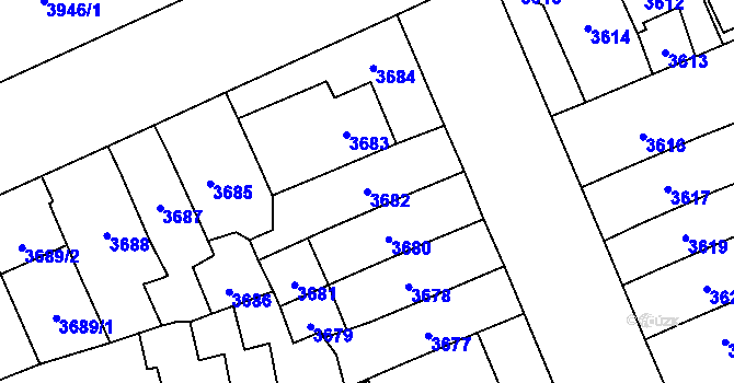 Parcela st. 3682 v KÚ Jihlava, Katastrální mapa