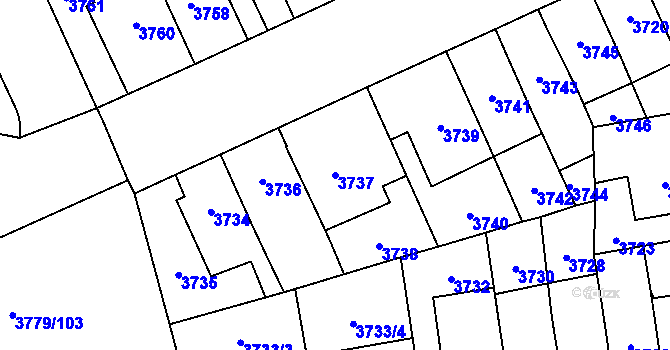 Parcela st. 3737 v KÚ Jihlava, Katastrální mapa
