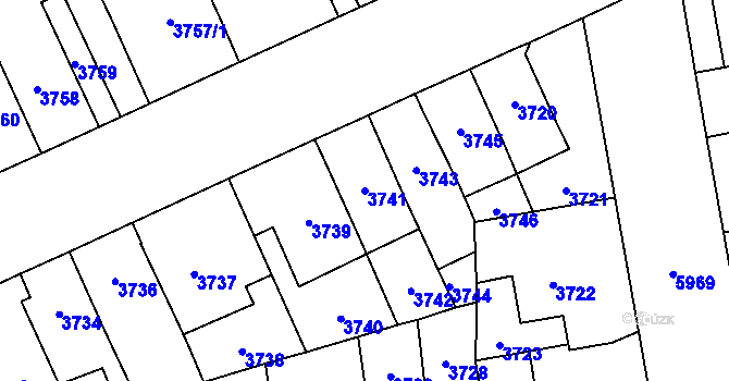 Parcela st. 3741 v KÚ Jihlava, Katastrální mapa