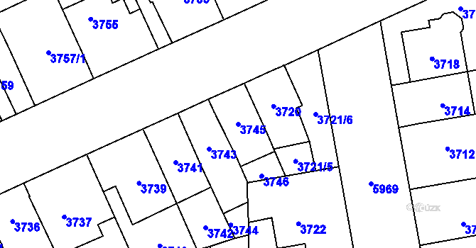 Parcela st. 3745 v KÚ Jihlava, Katastrální mapa