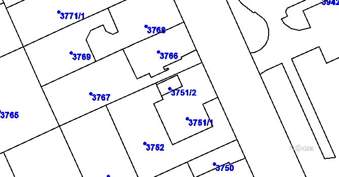 Parcela st. 3751/2 v KÚ Jihlava, Katastrální mapa