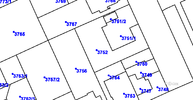 Parcela st. 3752 v KÚ Jihlava, Katastrální mapa