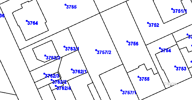 Parcela st. 3757/2 v KÚ Jihlava, Katastrální mapa