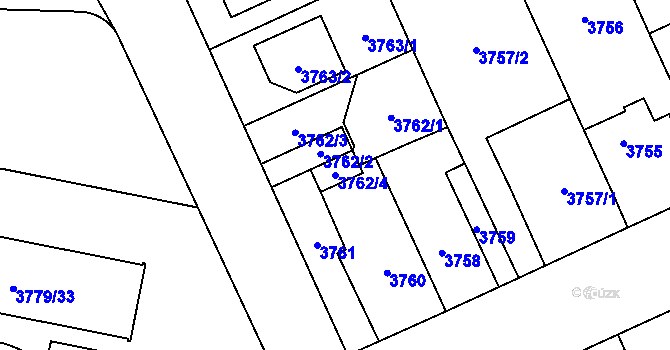Parcela st. 3762/4 v KÚ Jihlava, Katastrální mapa