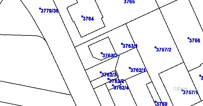 Parcela st. 3763/2 v KÚ Jihlava, Katastrální mapa