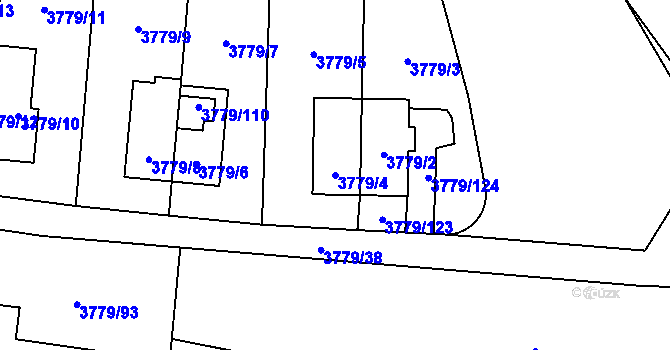 Parcela st. 3779/4 v KÚ Jihlava, Katastrální mapa