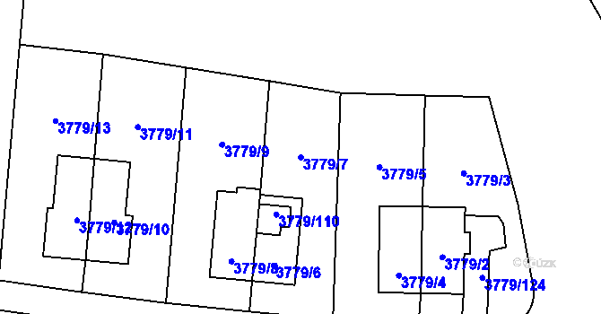 Parcela st. 3779/7 v KÚ Jihlava, Katastrální mapa