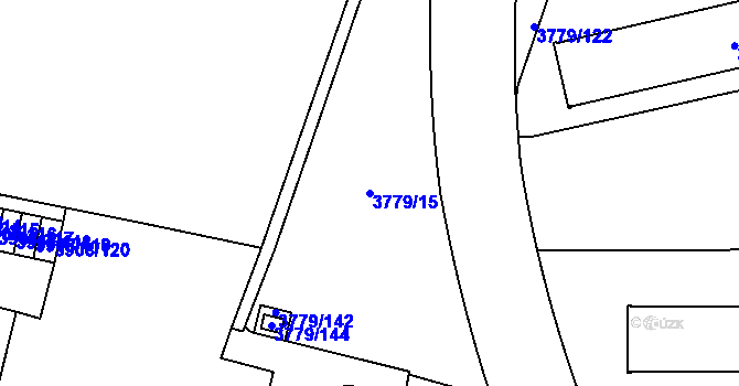 Parcela st. 3779/15 v KÚ Jihlava, Katastrální mapa