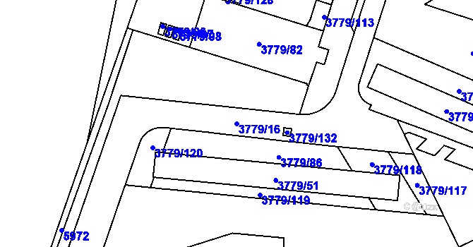 Parcela st. 3779/16 v KÚ Jihlava, Katastrální mapa