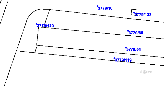 Parcela st. 3779/52 v KÚ Jihlava, Katastrální mapa