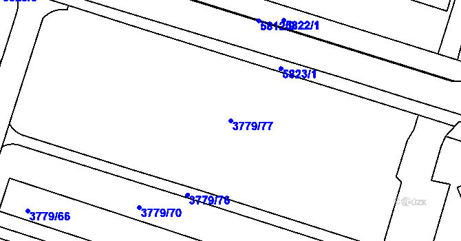 Parcela st. 3779/77 v KÚ Jihlava, Katastrální mapa