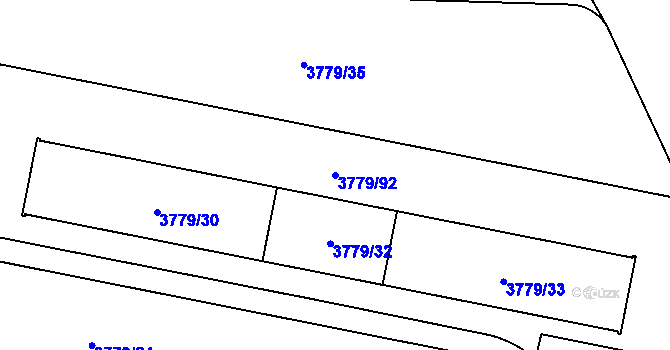 Parcela st. 3779/92 v KÚ Jihlava, Katastrální mapa