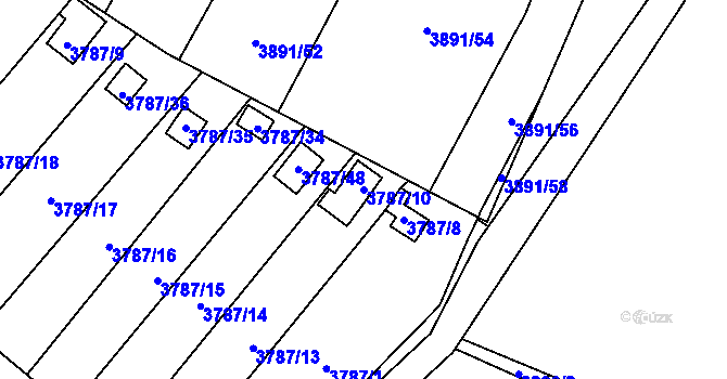 Parcela st. 3787/10 v KÚ Jihlava, Katastrální mapa