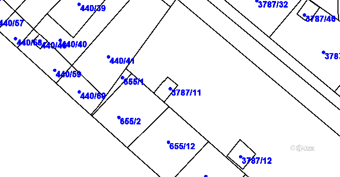 Parcela st. 3787/11 v KÚ Jihlava, Katastrální mapa