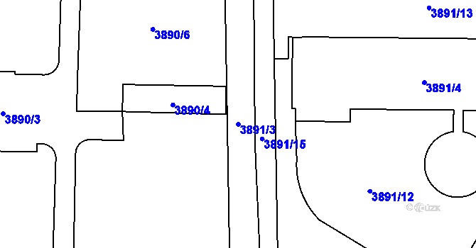 Parcela st. 3891/3 v KÚ Jihlava, Katastrální mapa