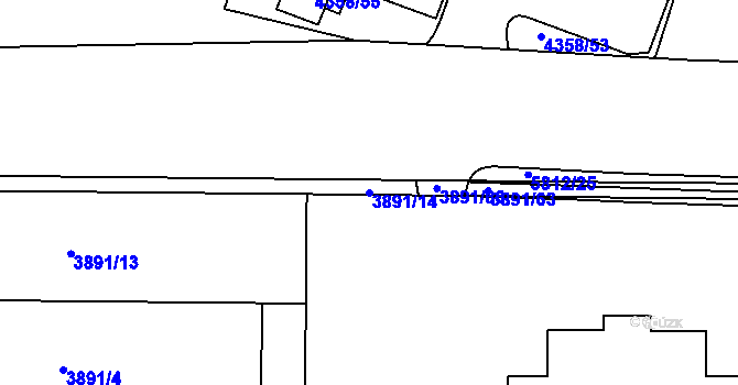 Parcela st. 3891/14 v KÚ Jihlava, Katastrální mapa
