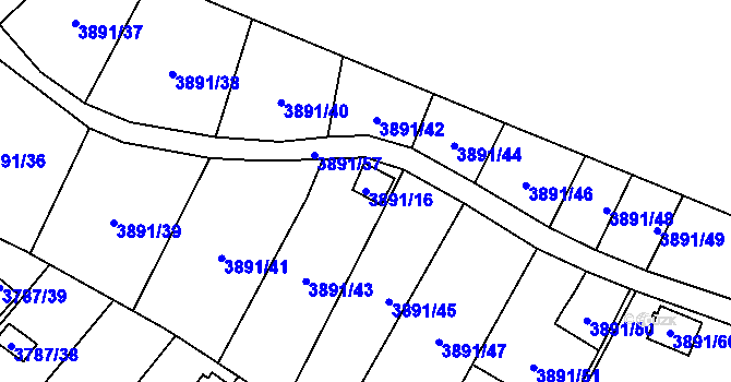 Parcela st. 3891/16 v KÚ Jihlava, Katastrální mapa