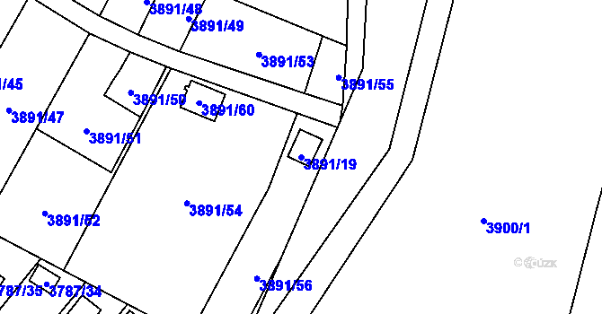 Parcela st. 3891/19 v KÚ Jihlava, Katastrální mapa