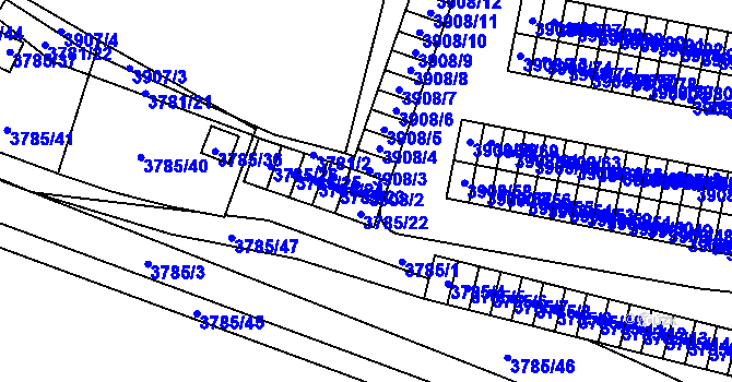 Parcela st. 3908/2 v KÚ Jihlava, Katastrální mapa